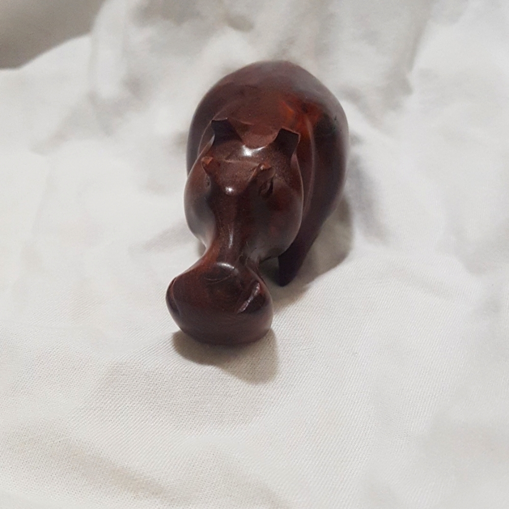 Hand-carved Wooden Hippo (originally from South Africa)